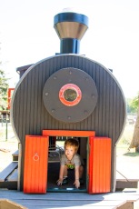 You have no idea how much this kid loves a good choo choo.